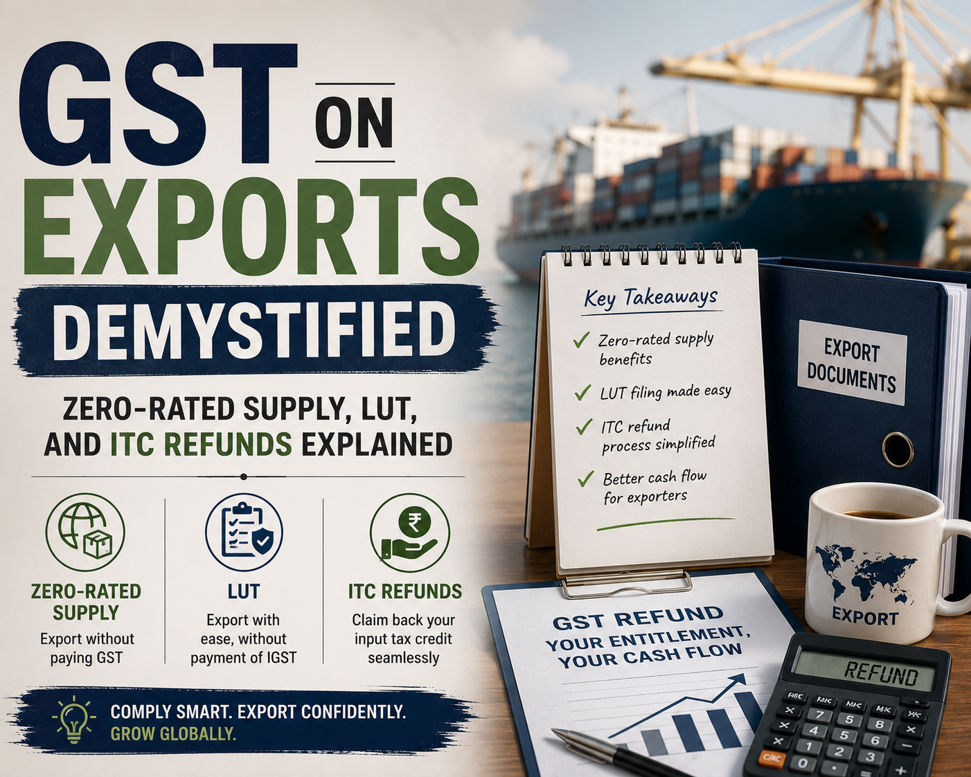 GST On Exports Demystified: Zero-Rated Supply, LUT, And ITC Refunds Explained